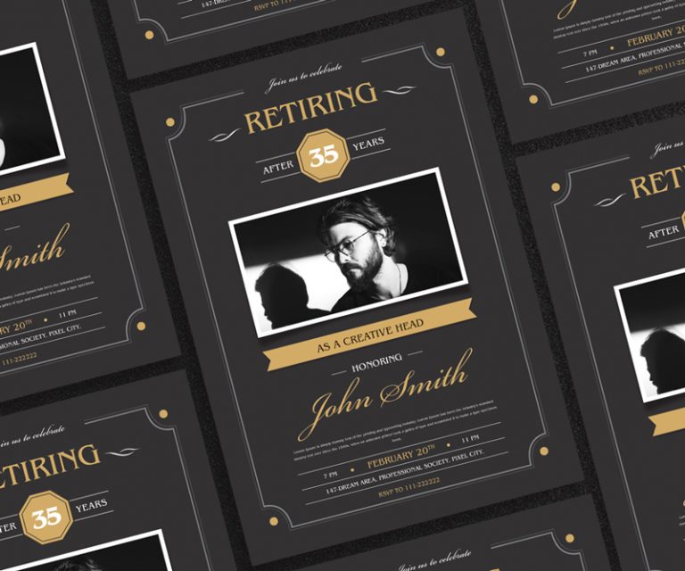 Free Retirement Invitation Flyer Template | Dribbble Graphics