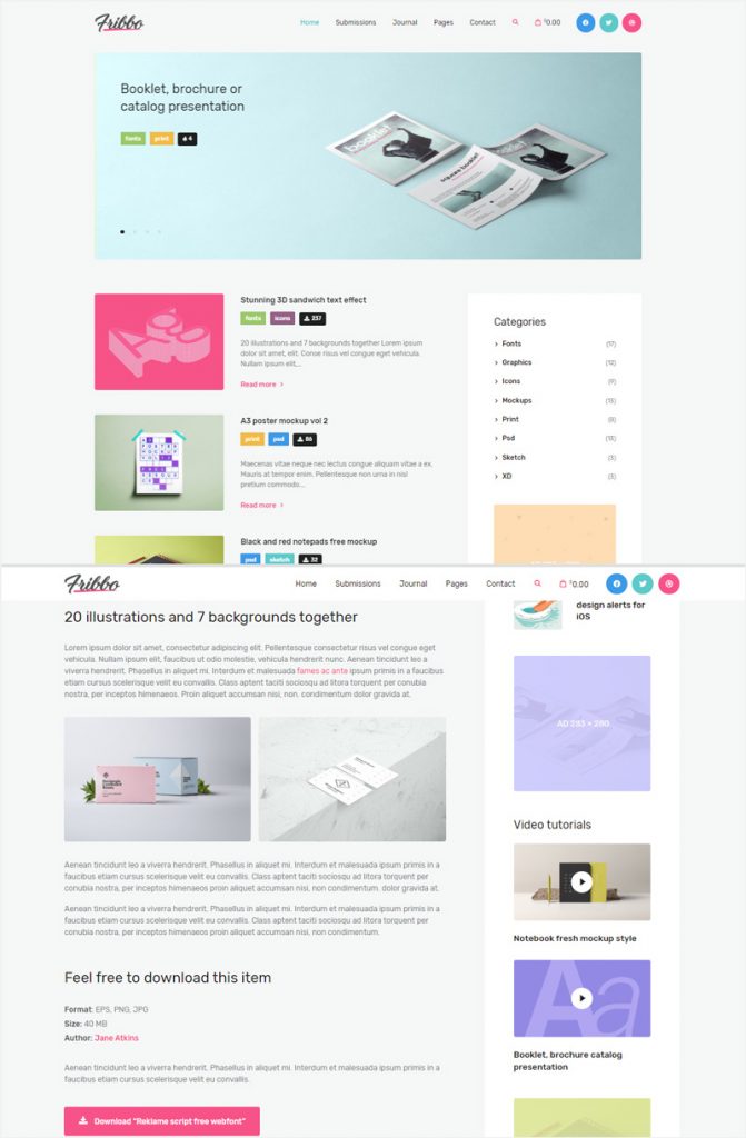 10 Magazine WordPress Themes For Freebies Graphics | Dribbble Graphics