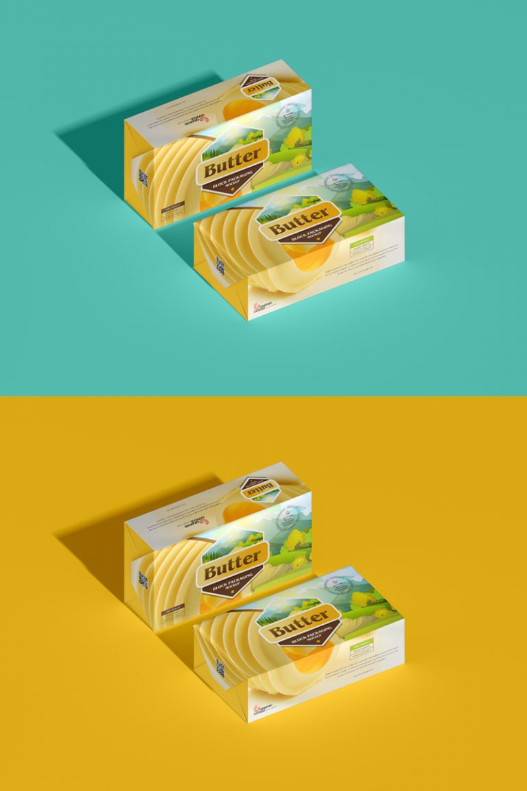 Free Block Butter Packaging Mockup Dribbble Graphics
