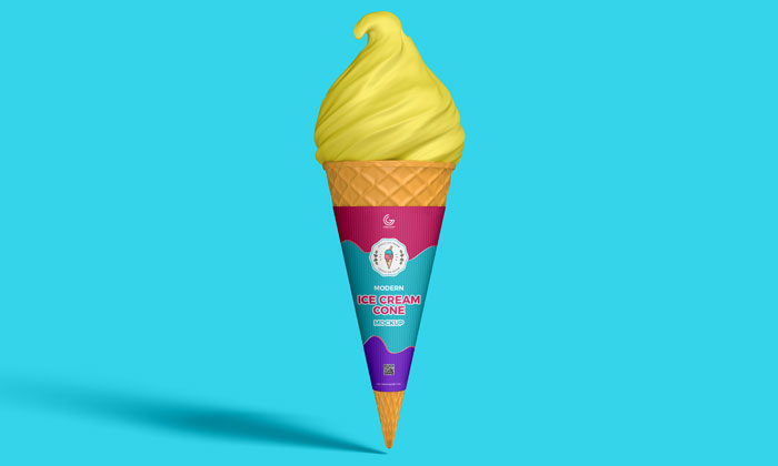 Download Free Free Brand Ice Cream Cone Mockup Psd Dribbble Graphics PSD Mockups.
