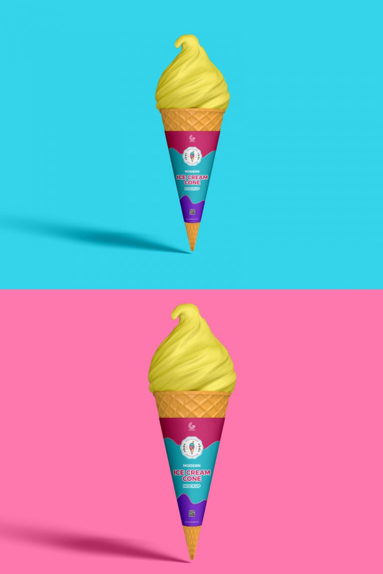 Download Free Brand Ice Cream Cone Mockup PSD | Dribbble Graphics