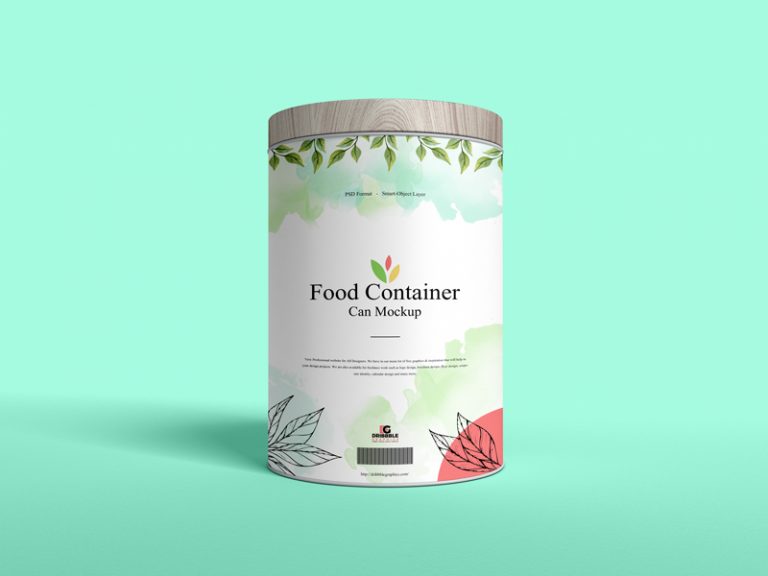 Download Free Food Container Can Mockup | Dribbble Graphics