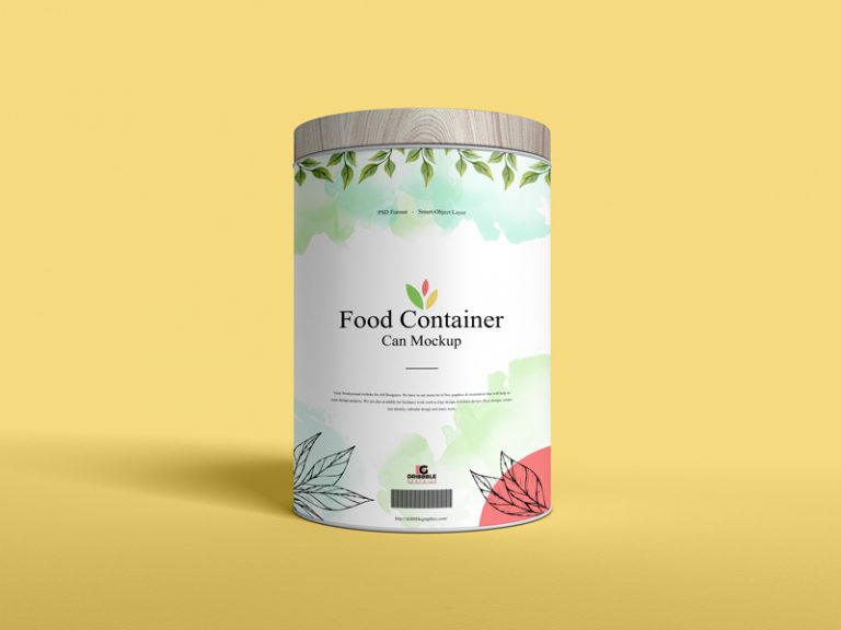 Download Free Food Container Can Mockup | Dribbble Graphics