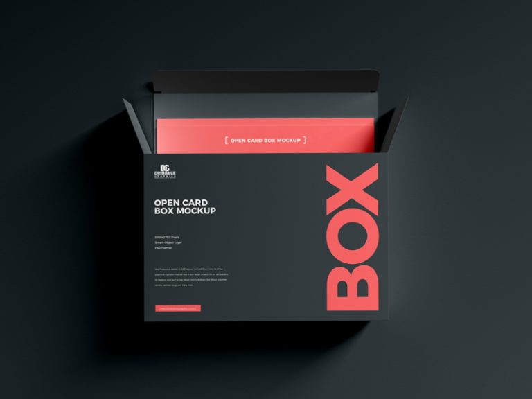 Download Free Open Card Box Mockup | Dribbble Graphics