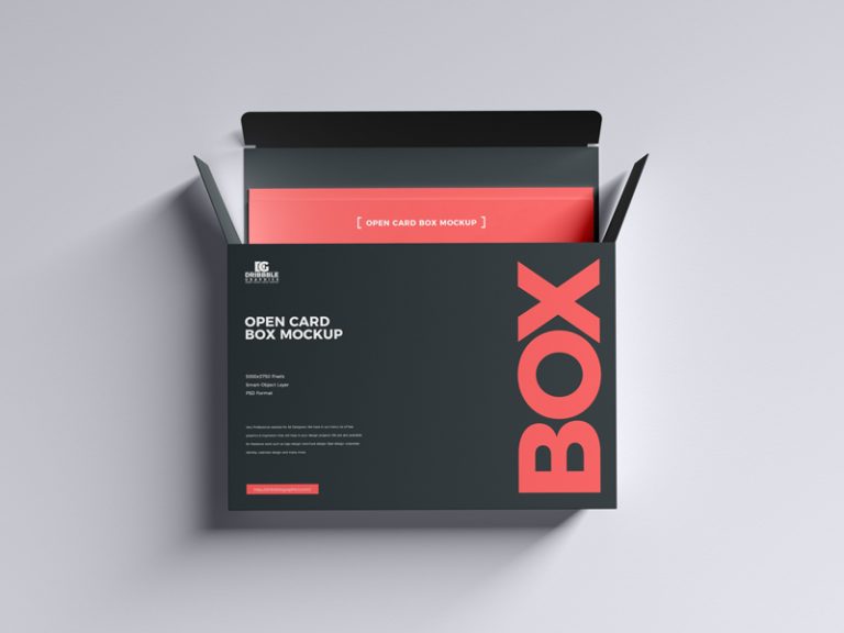 Download Free Open Card Box Mockup | Dribbble Graphics