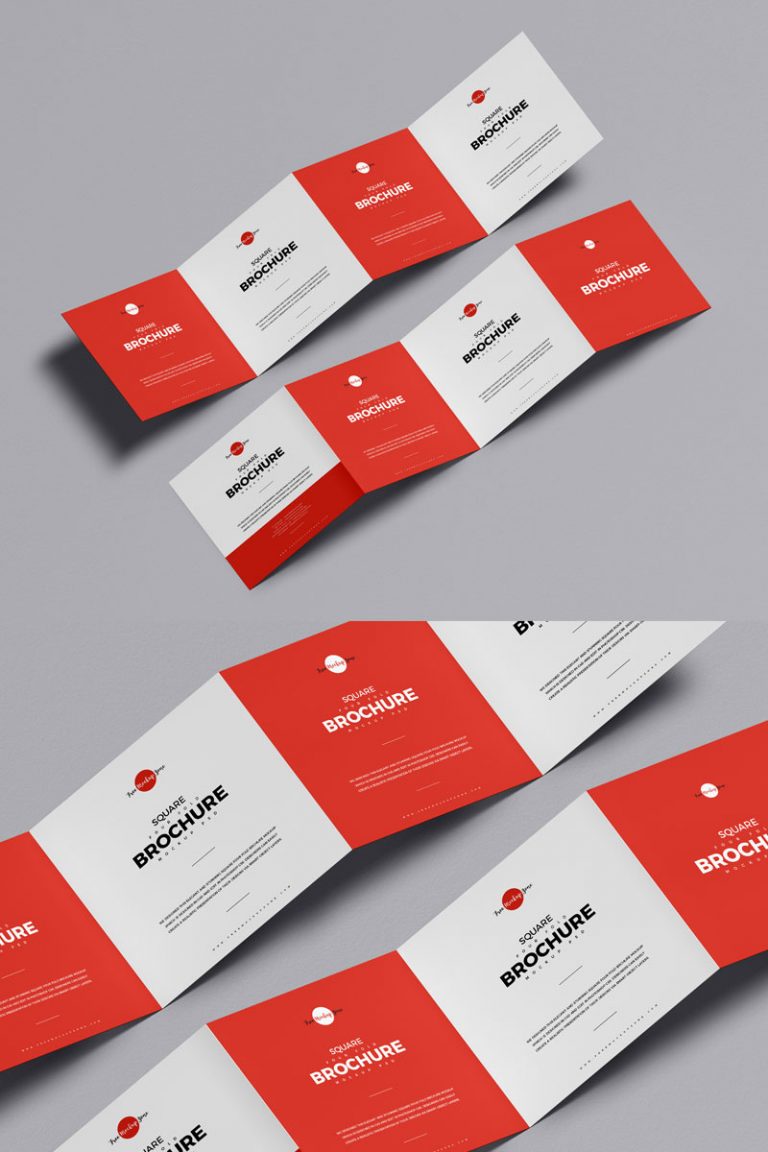 Free PSD Four Fold Brochure Mockup Dribbble Graphics