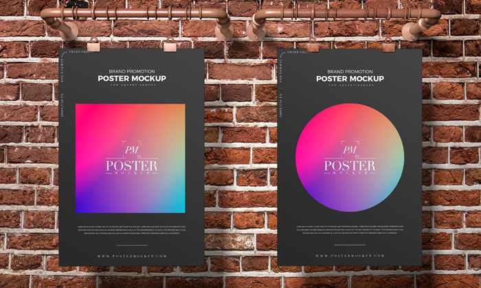 Free-Bricks-Wall-Hanging-Poster-Mockup-300