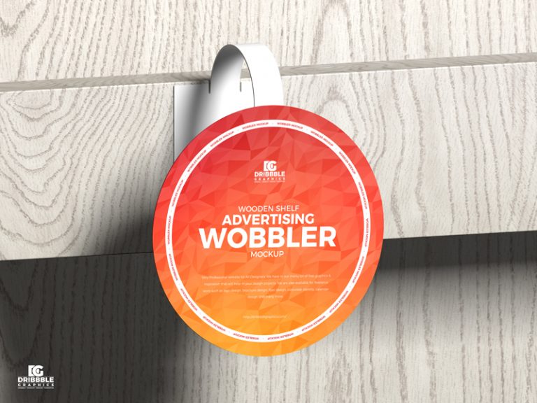 Free Wooden Shelf Advertising Wobbler Mockup | Dribbble Graphics