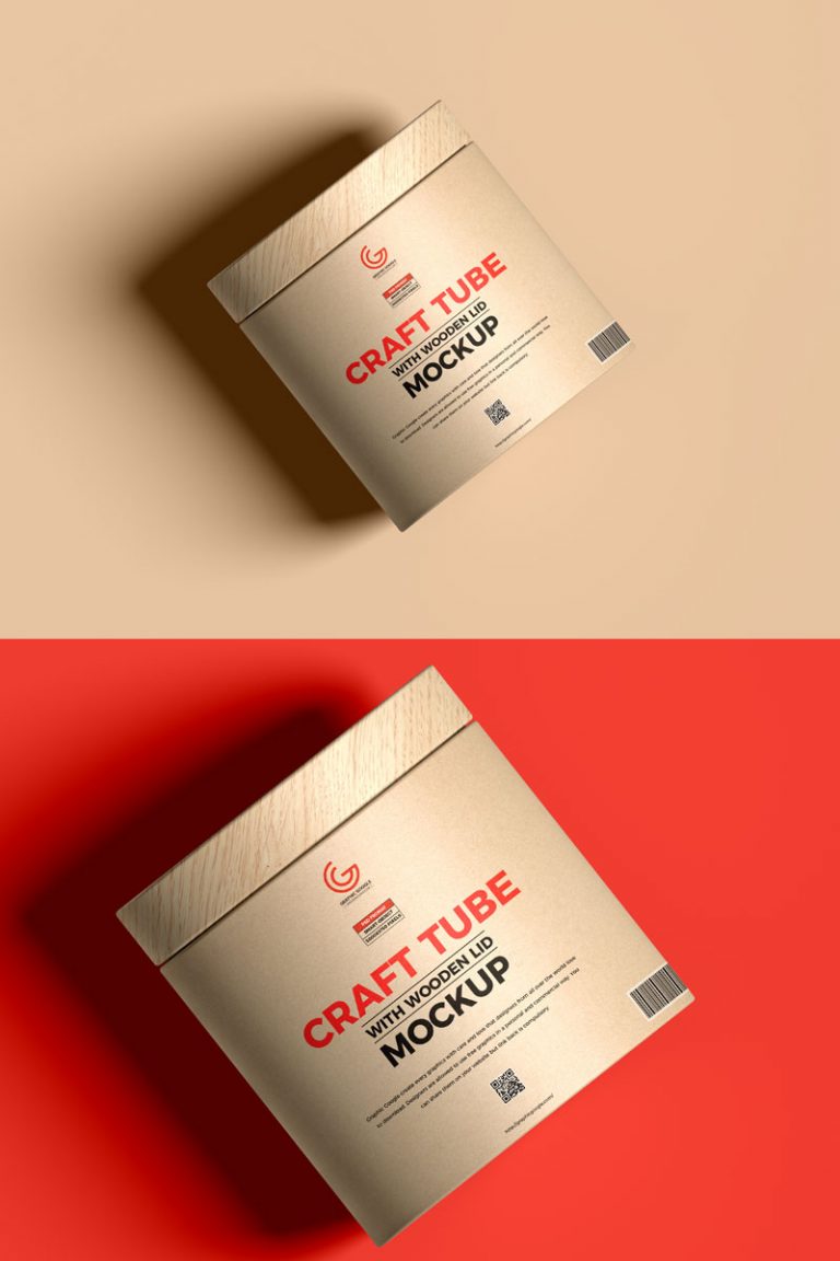 Download Free Small Packaging Kraft Tube Mockup PSD | Dribbble Graphics