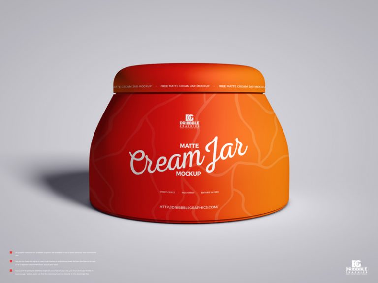 Free Matte Cream Jar Mockup | Dribbble Graphics