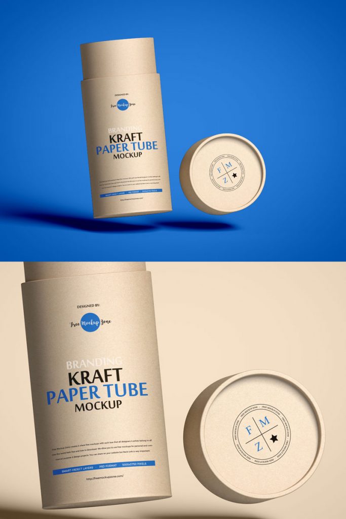 Free Packaging Craft Paper Tube Mockup PSD | Dribbble Graphics