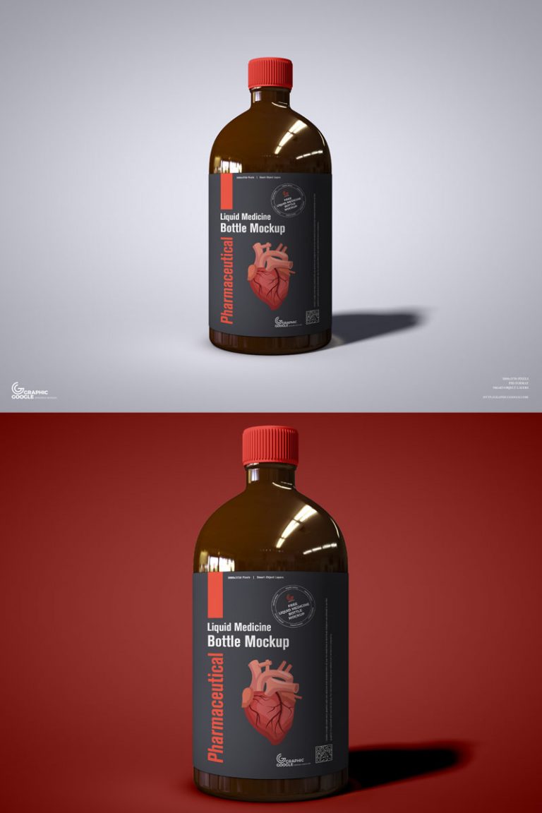 Download Free Pharmaceutical Syrup Bottle Mockup PSD | Dribbble Graphics