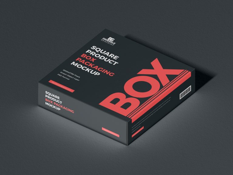 Free Square Product Box Packaging Mockup | Dribbble Graphics