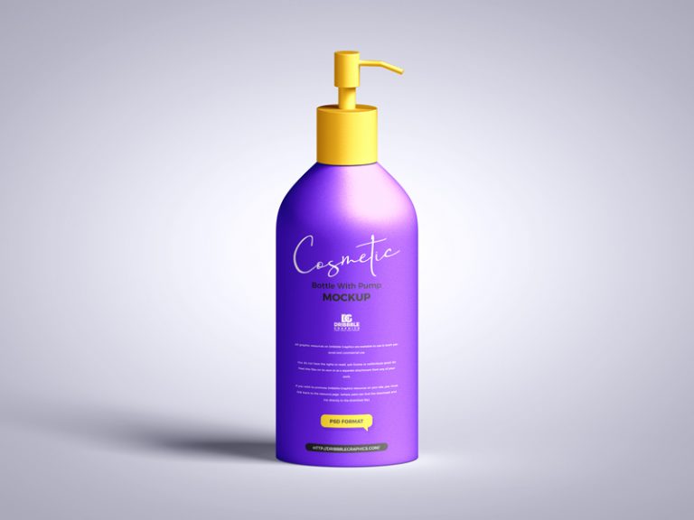 Download Free Cosmetic Bottle with Pump Mockup | Dribbble Graphics