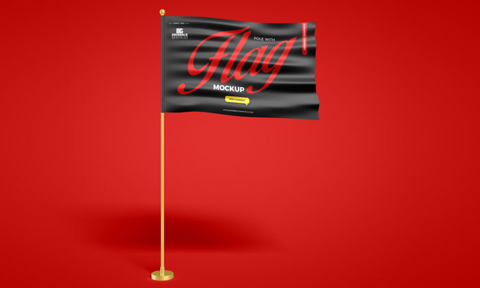 Free-Pole-With-Flag-Mockup-300