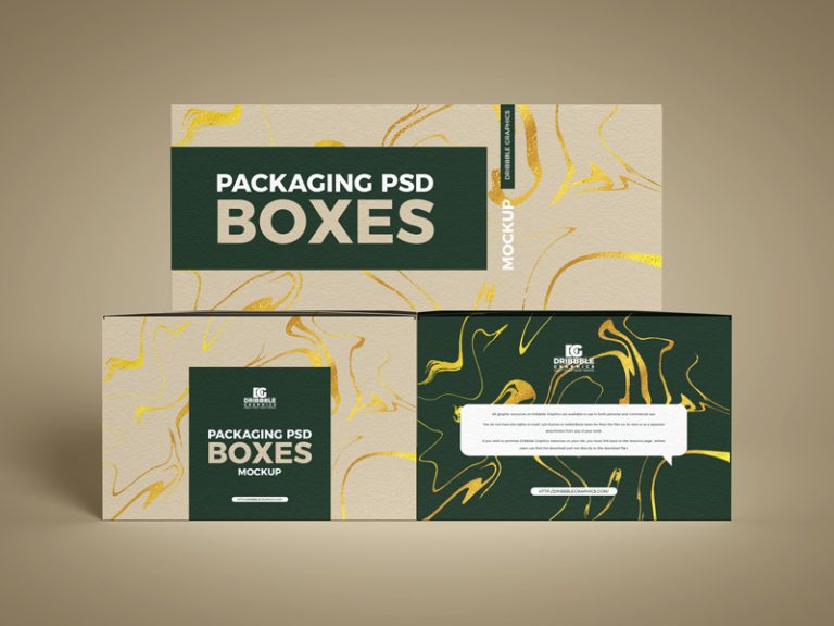 Free Packaging PSD Boxes Mockup | Dribbble Graphics