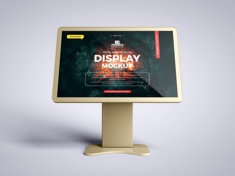 Free Touch Screen Digital Display Mockup Dribbble Graphics