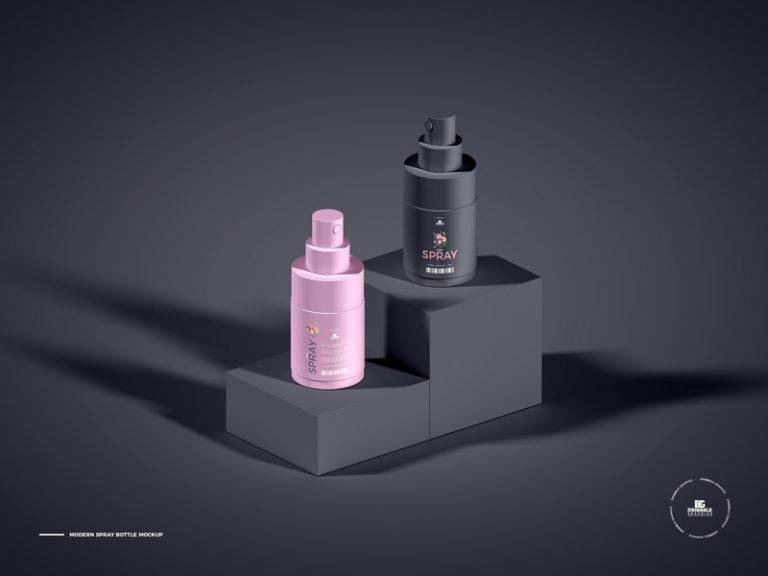 Free Modern Spray Bottle Mockup | Dribbble Graphics