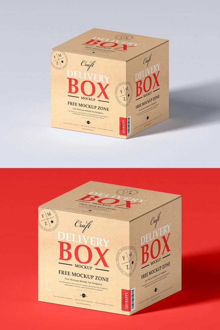 Free Craft Shipping Box Mockup | Dribbble Graphics