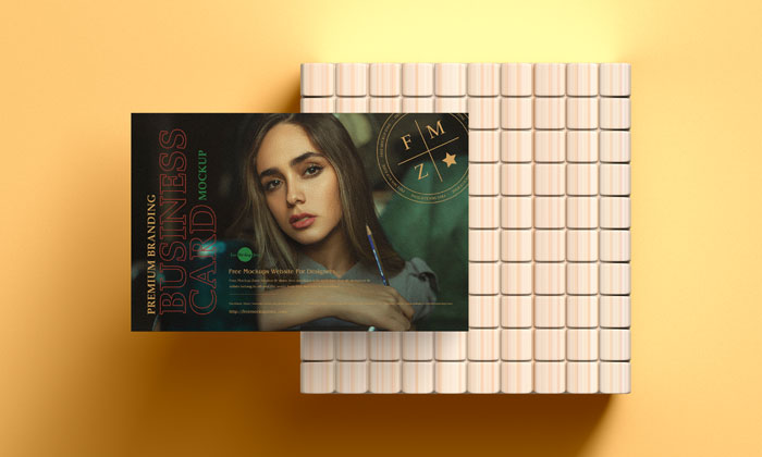 Free-Top-View-Branding-Business-Card-Mockup-300