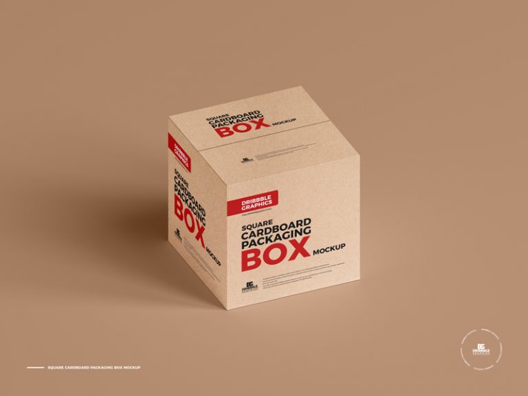 Free Square Cardboard Packaging Box Mockup | Dribbble Graphics