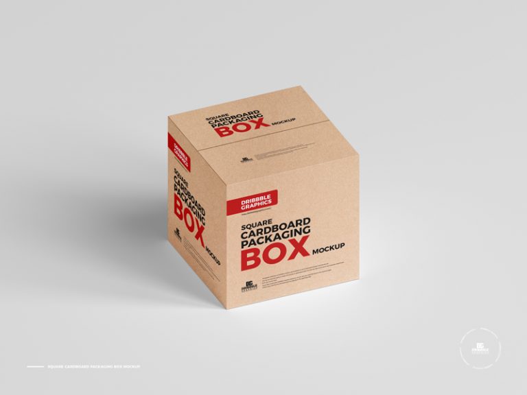 Free Square Cardboard Packaging Box Mockup | Dribbble Graphics