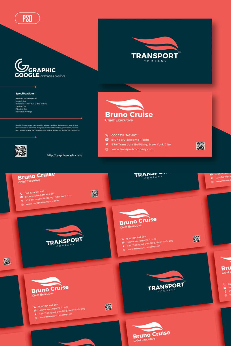 Free-Transport-Business-Card-Template | Dribbble Graphics