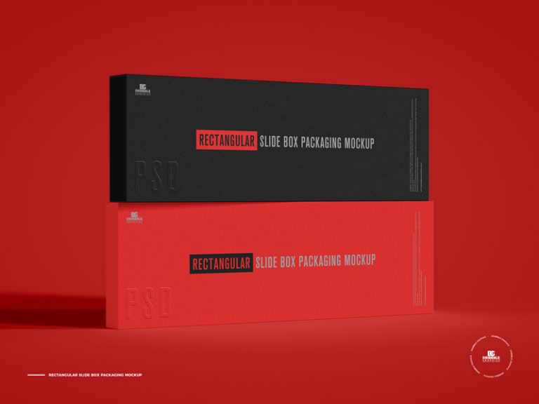 Free Rectangular Slide Box Packaging Mockup | Dribbble Graphics