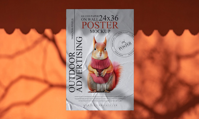 Free-Glued-Poster-Mockup-300