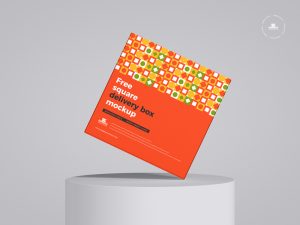 Free Square Delivery Box Mockup | Dribbble Graphics