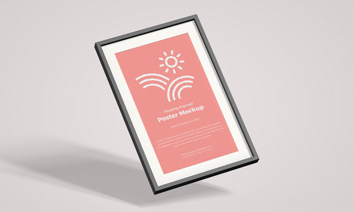 Free Floating Poster Mockup | Dribbble Graphics