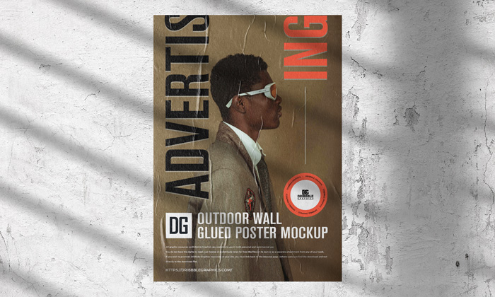 Free-PSD-Outdoor-Wall-Glued-Poster-Mockup-300