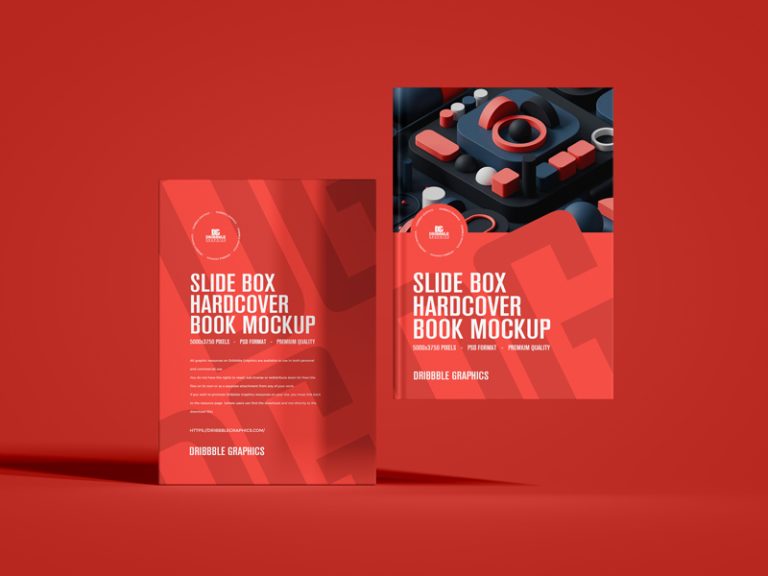 Free Slide Box Hardcover Book Mockup | Dribbble Graphics