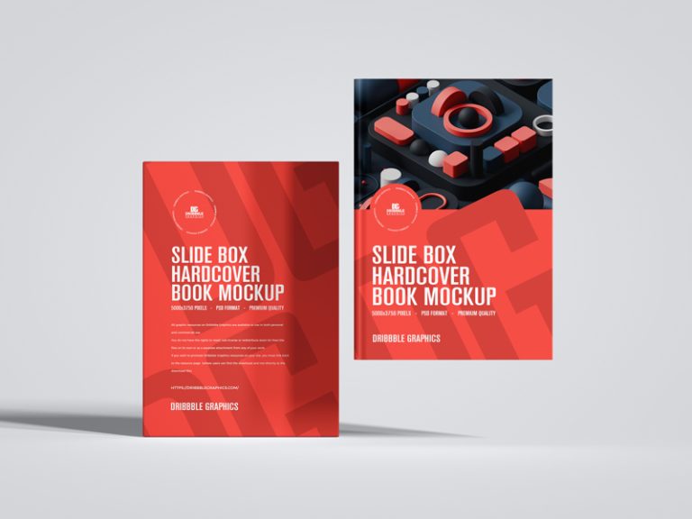 Free Slide Box Hardcover Book Mockup | Dribbble Graphics