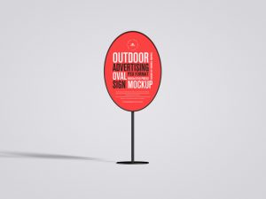 Free Outdoor Advertising Oval Sign Mockup | Dribbble Graphics