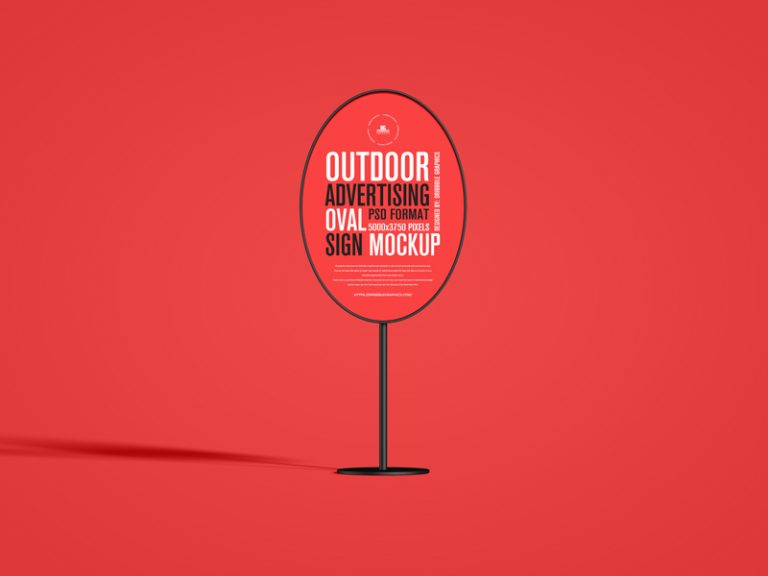 Free Outdoor Advertising Oval Sign Mockup | Dribbble Graphics