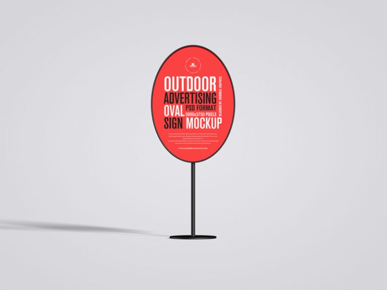 Free Outdoor Advertising Oval Sign Mockup | Dribbble Graphics