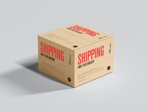 Free Shipping Craft Box Mockup | Dribbble Graphics