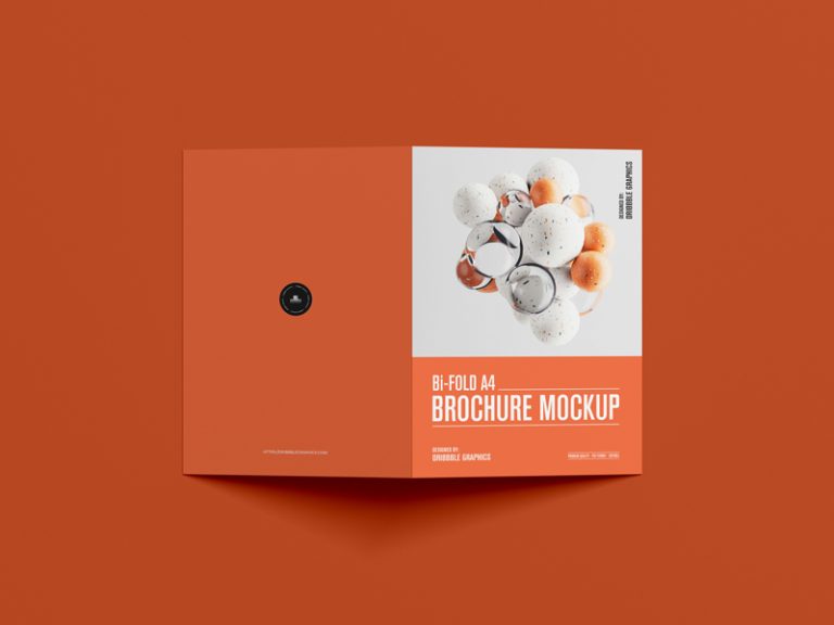 Free Premium Bi-Fold A4 Brochure Mockup | Dribbble Graphics