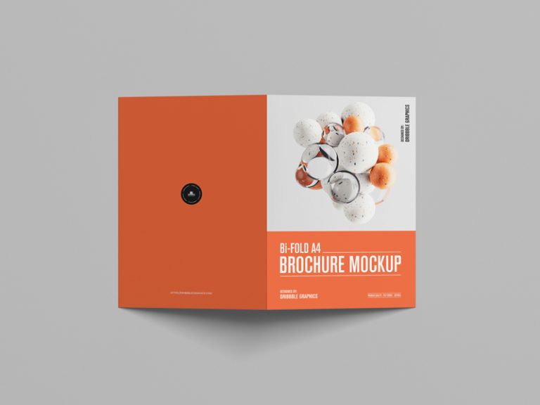 Free Premium Bi-Fold A4 Brochure Mockup | Dribbble Graphics