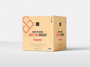 Free Square Packaging Craft Box Mockup | Dribbble Graphics