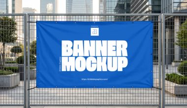Free-Outdoor-Advertisement-Fabric-Fence-Banner-Mockup